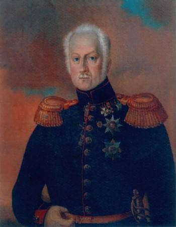 Portrait of General V.A. Glinka by Alexei Korzukhin — Oil Painting Reproduction