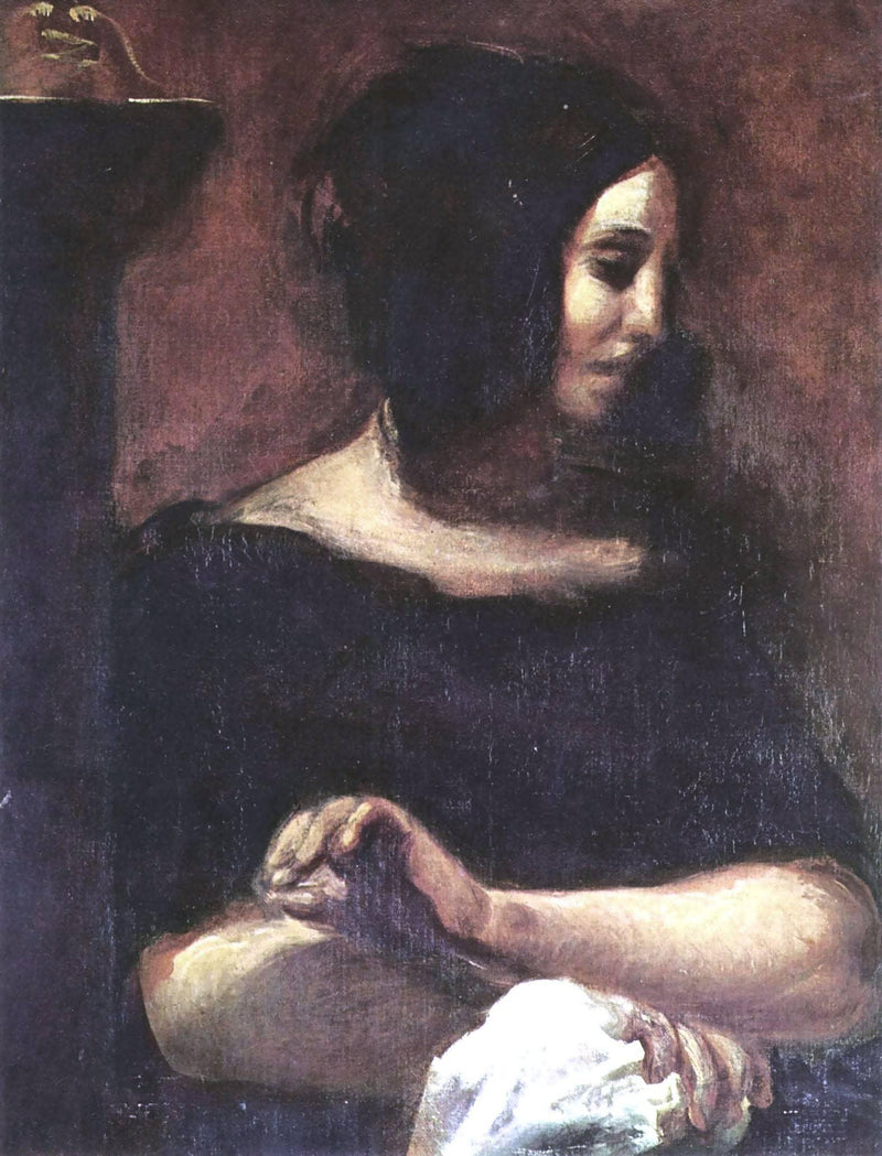 Portrait of George Sand by Eugene Delacroix — Oil Painting Reproduction
