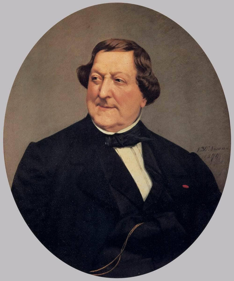 Portrait of Gioacchino Rossini by Vito d'Ancona — Oil Painting Reproduction