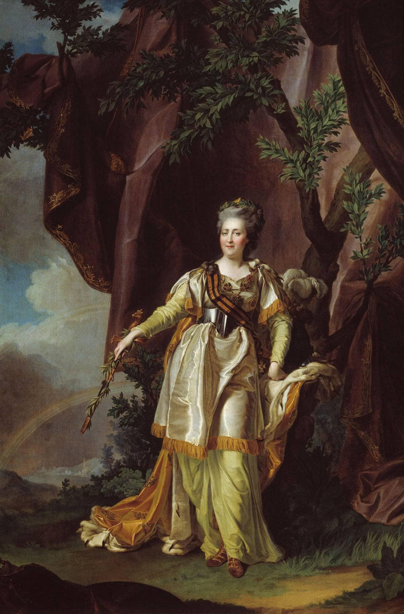 Portrait of Greate russian empress Catherine II by Dmitry Levitzky — Oil Painting Reproduction