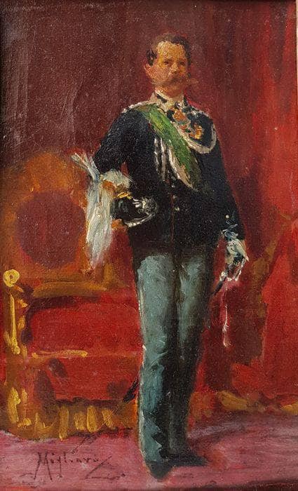 Portrait of H.M. King Umberto I of Savoy by Vincenzo Migliaro — Oil Painting Reproduction