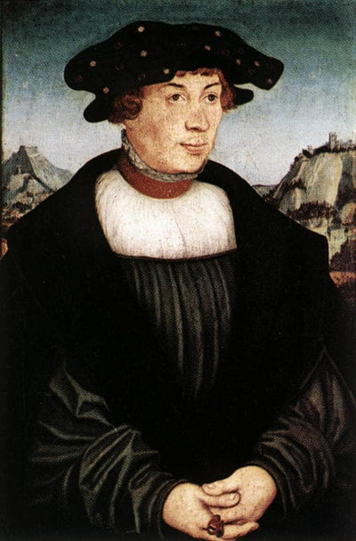 Portrait of Hans Melber in master bedroom