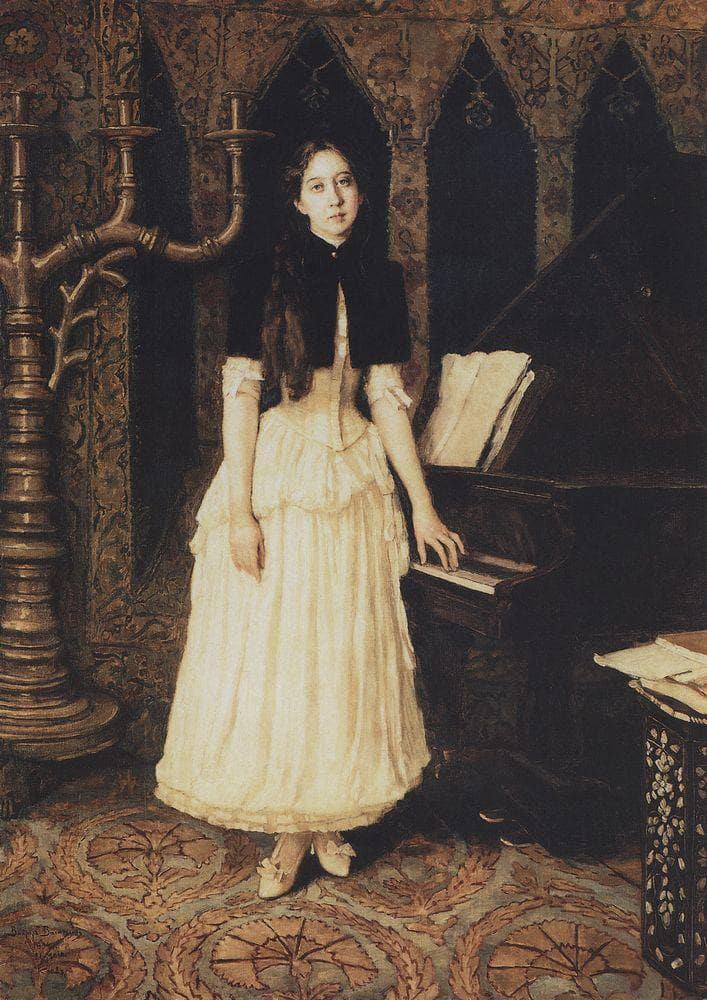 Portrait of Helena Adrianovny Prahovo by Viktor Vasnetsov — Oil Painting Reproduction