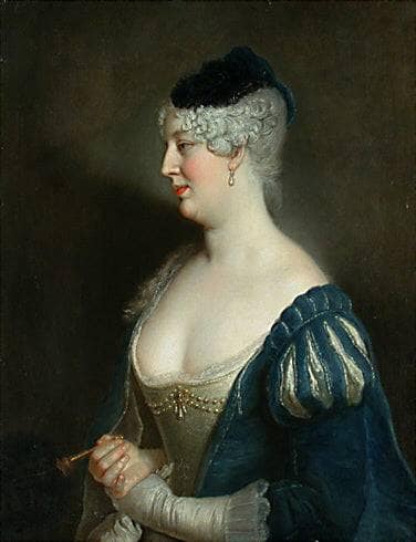 Portrait of Henriette von Zerbsten in kitchen