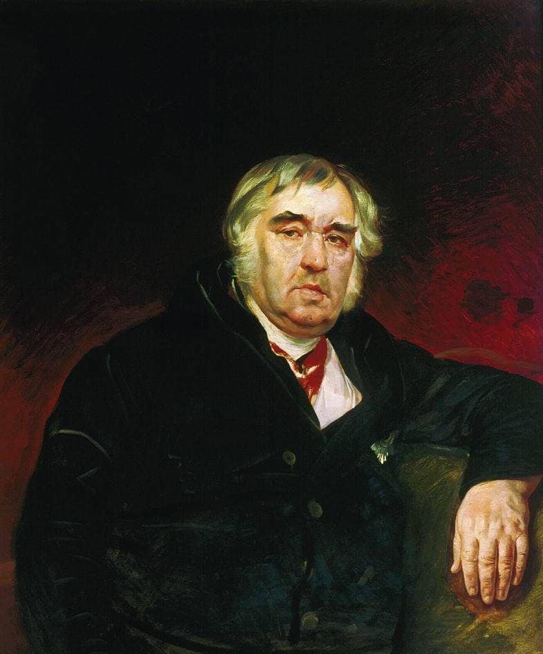 Portrait of I. A. Krylov by Karl Bryullov — Oil Painting Reproduction