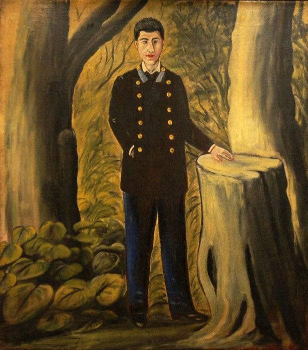 Portrait of Ilya Zdanevich by Niko Pirosmani — Oil Painting Reproduction