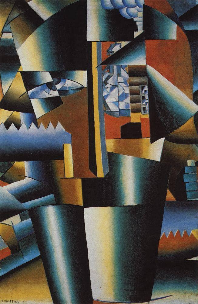 Portrait of Ivan Kliun by Kazimir Malevich — Oil Painting Reproduction