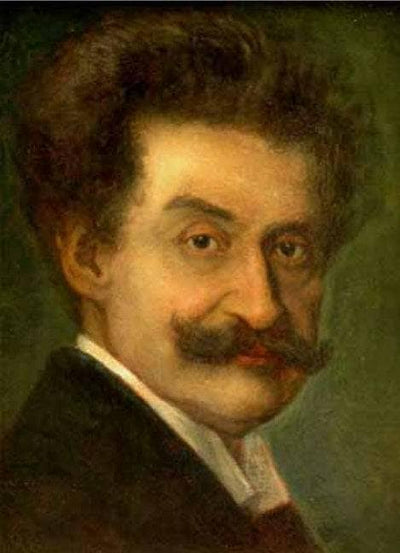 Portrait of Johann Strauss II in entryway
