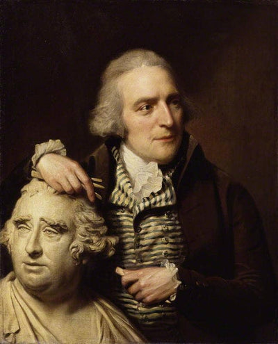 Portrait of Joseph Nollekens with His Bust of Charles James Fox in apartment