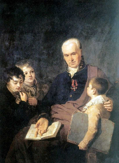 Portrait of K. I. Golovachevsky and the Younger Pupils of the Academy in apartment