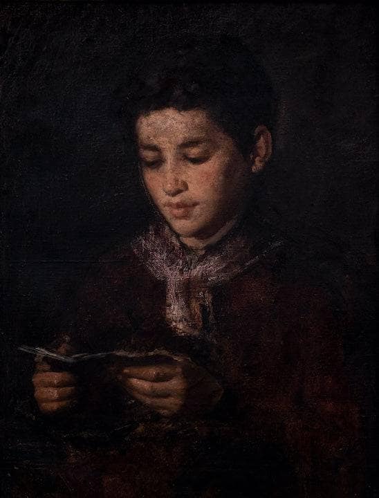 Portrait of Lazzaro known as Rino, the artist's son by Noè Bordignon — Oil Painting Reproduction