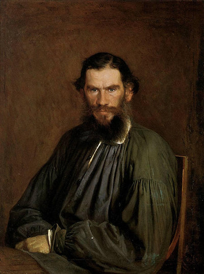 Portrait of Leo Tolstoy in living room
