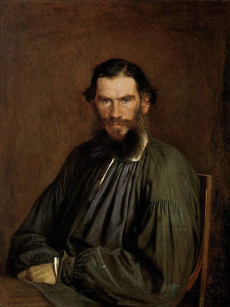 Portrait of Leo Tolstoy by Ivan Kramskoy — Oil Painting Reproduction