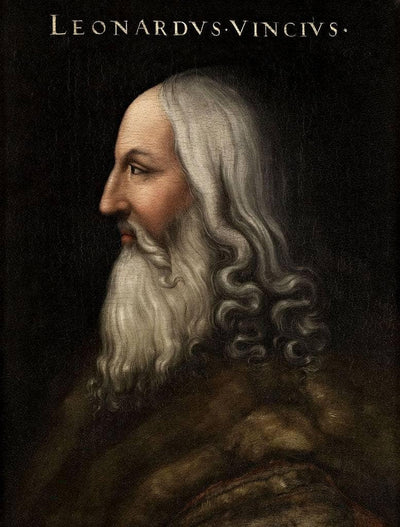 Portrait of Leonarda da Vinci in home office