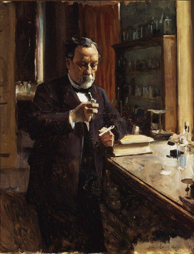 Portrait of Louis Pasteur (sketch) in apartment