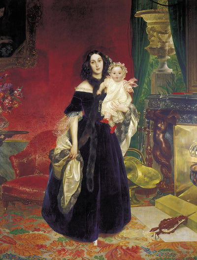 Portrait of M. A. Beck and Her Daughter M.I. Beck in master bedroom