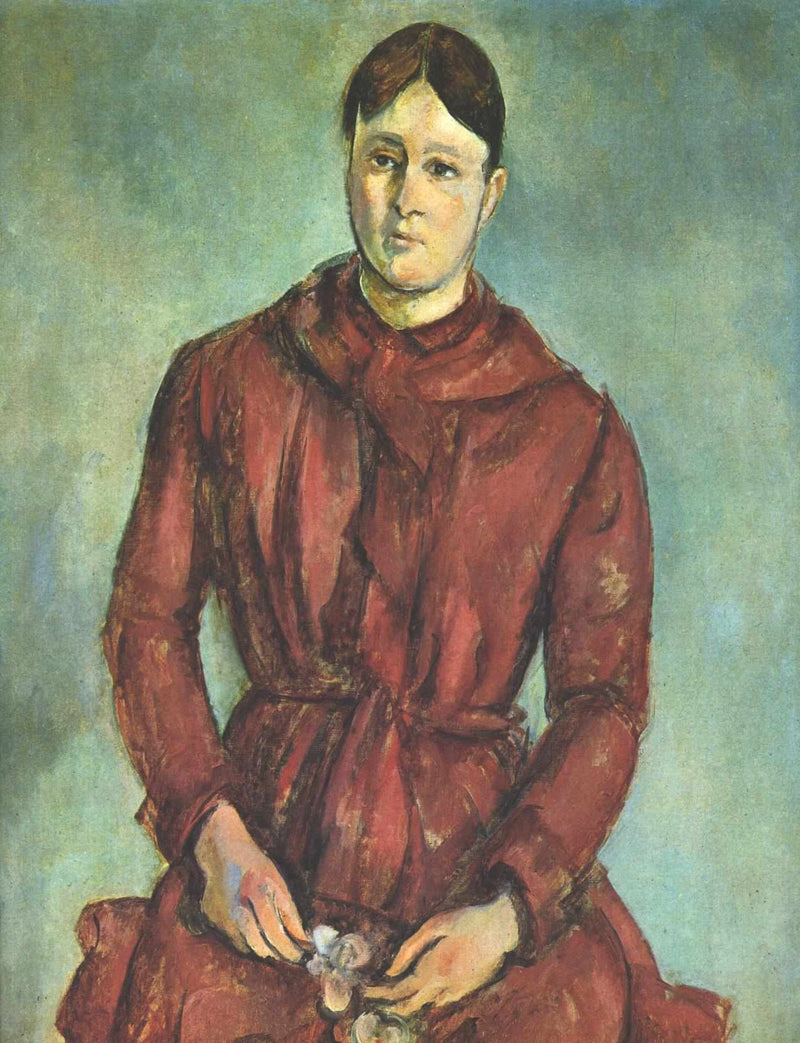 Portrait of Madame Cezanne in a Red Dress by Paul Cezanne — Oil Painting Reproduction