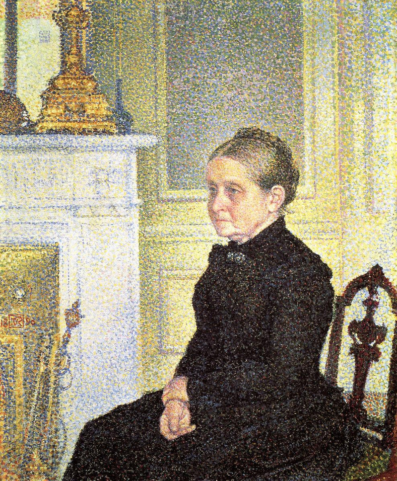 Portrait of Madame Charles Maus by Theo van Rysselberghe — Oil Painting Reproduction
