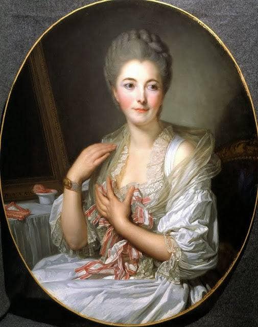 Portrait of Madame Courcelles by Jean-Baptiste Greuze — Oil Painting Reproduction