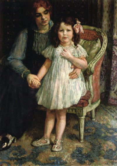 Portrait of Madame Goldner Max and Her Daughter Juliette in master bedroom