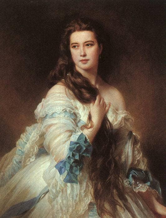 Portrait of Madame Rimsky-Korsakov, Varvara Dmitrievna Mergassov by Franz Xaver Winterhalter — Oil Painting Reproduction