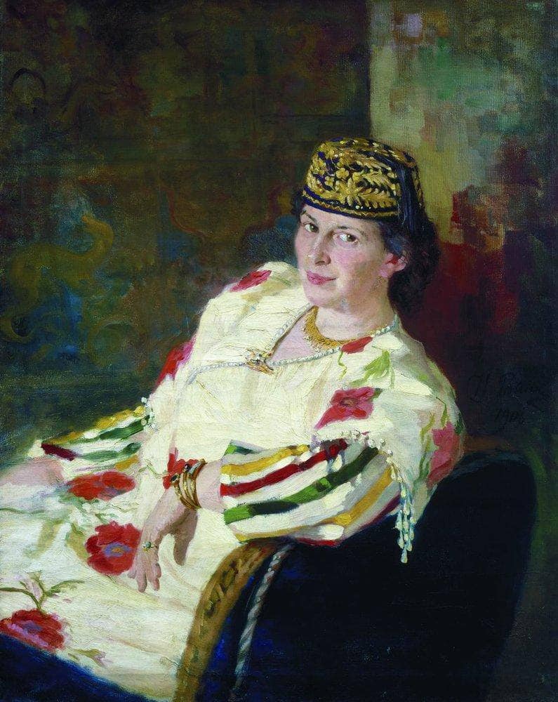 Portrait of Mara Konstantinovna Oliv by Ilya Repin — Oil Painting Reproduction