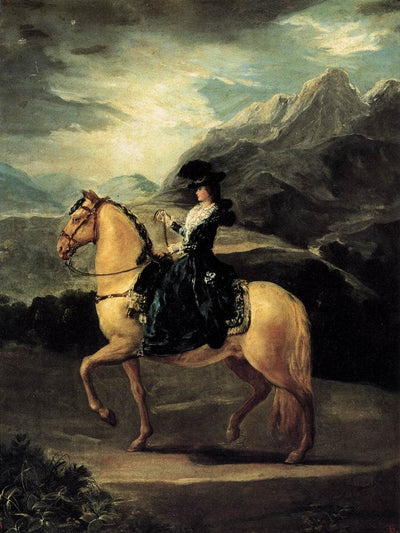 Portrait of Maria Teresa de Vallabriga on horseback in entryway