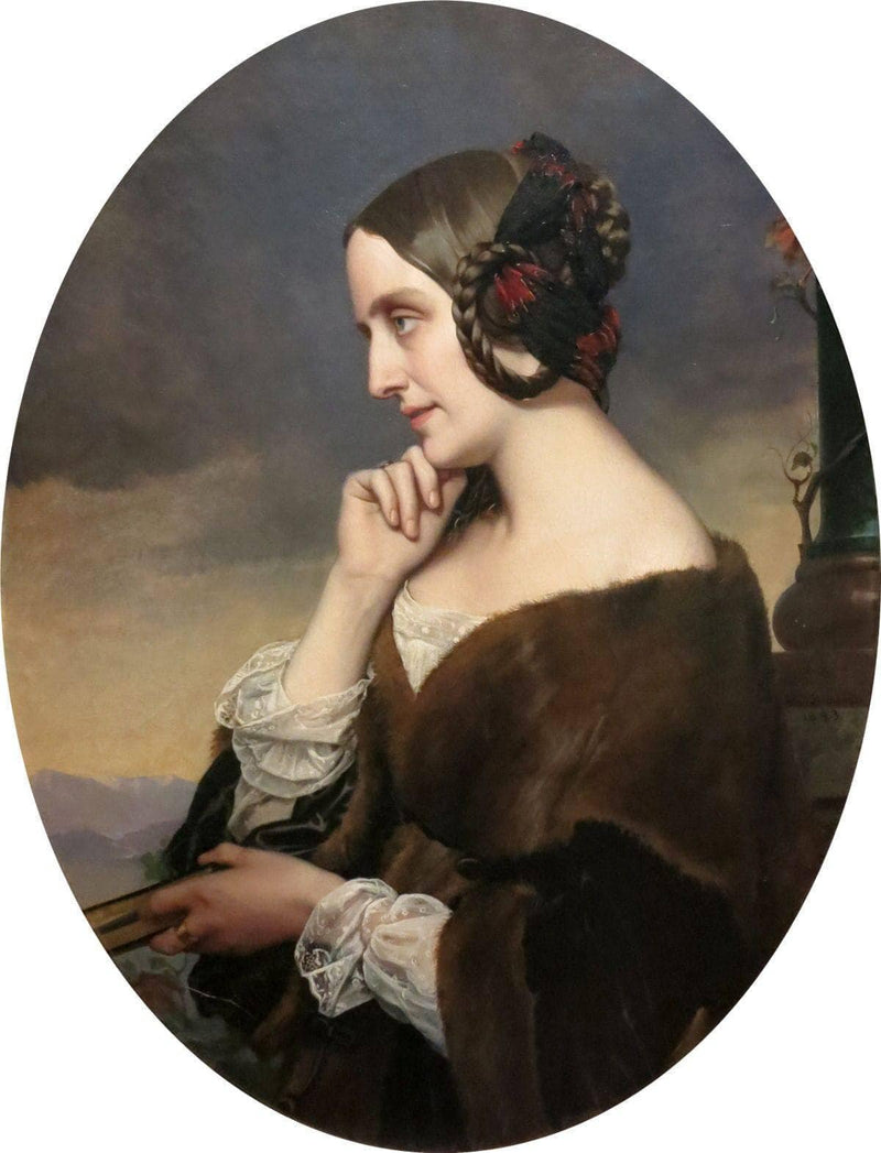 Portrait of Marie dâAgoult by Henri Lehmann — Oil Painting Reproduction