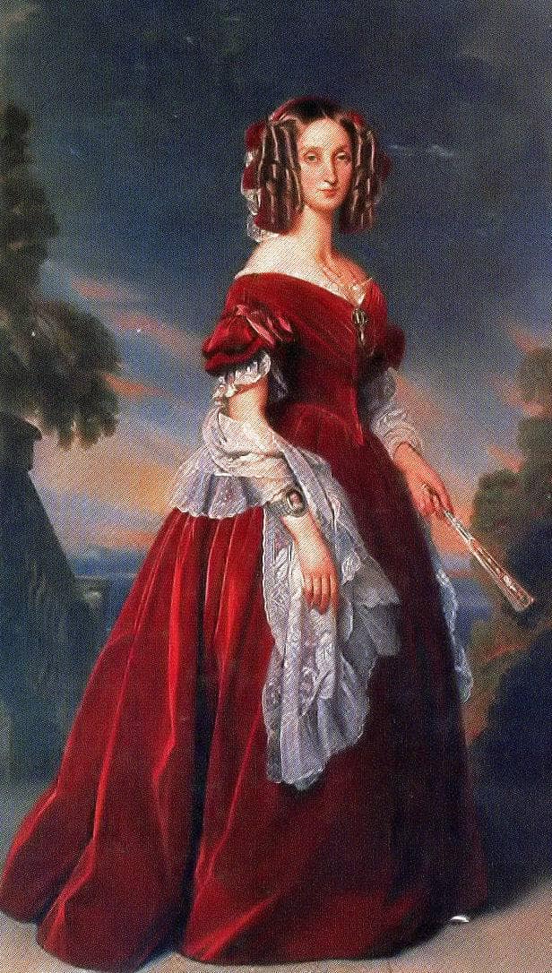 Portrait of Marie Louise, the first Queen of the Belgians by Franz Xaver Winterhalter — Oil Painting Reproduction
