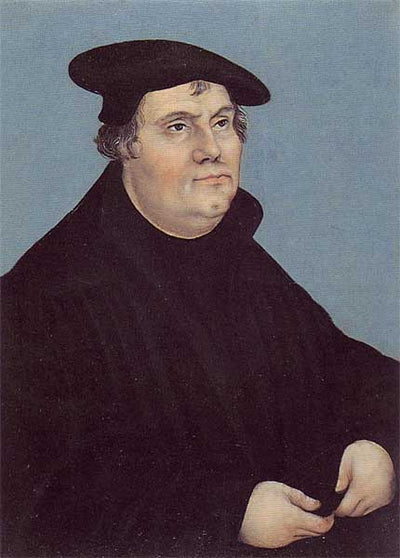 Portrait of Martin Luther in home office