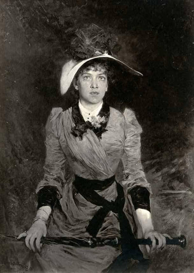 Portrait of Mary Greenham in hallway