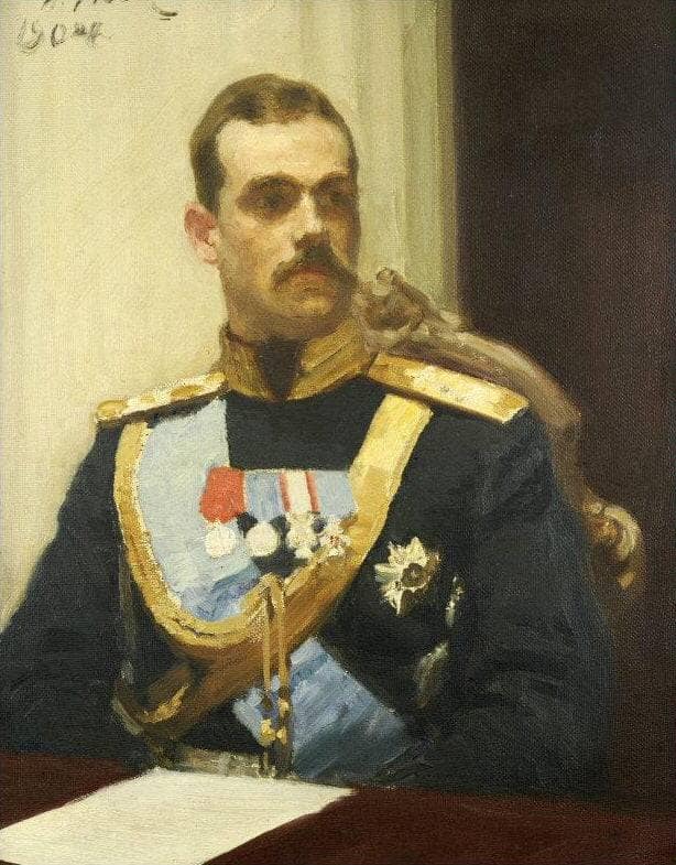 Portrait of member of State Council Grand Prince Mikhail Aleksandrovich Romanov. Study. by Ilya Repin — Oil Painting Reproduction