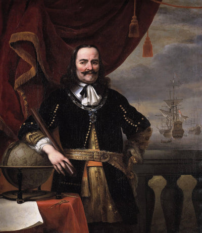 Portrait of Michiel De Ruyter in hallway