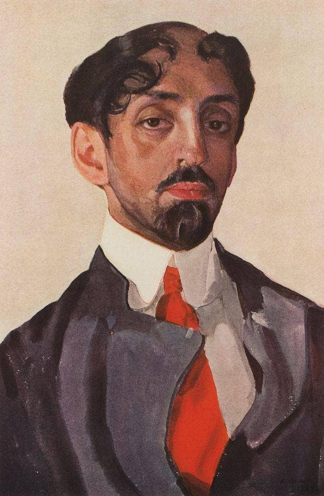 Portrait of Mikhail Kuzmin by Konstantin Somov — Oil Painting Reproduction