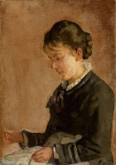 Portrait of Miss Lina Kyburz in living room