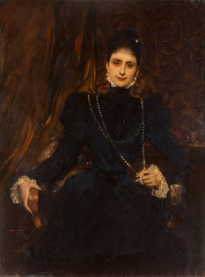 Portrait of Mme M. S. Derviz by Benjamin Constant — Oil Painting Reproduction