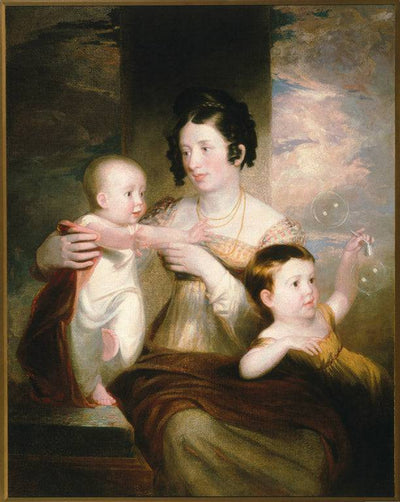 Portrait of Mrs. Morse and Two Children in entryway
