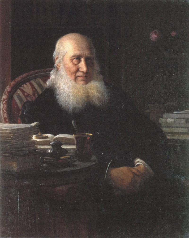 Portrait of N.F.S. Grundtvig by Wilhelm Marstrand — Oil Painting Reproduction