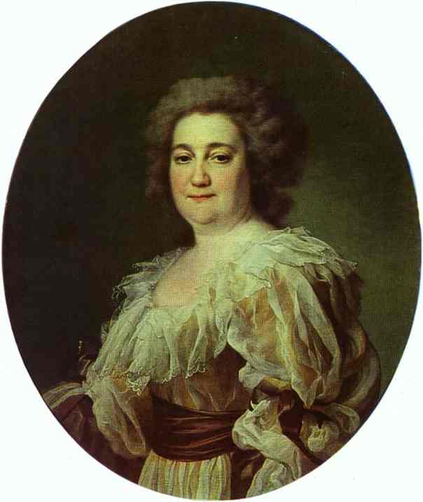 Portrait of N. Y. Levitzkaya, Artist's Wife by Dmitry Levitzky — Oil Painting Reproduction
