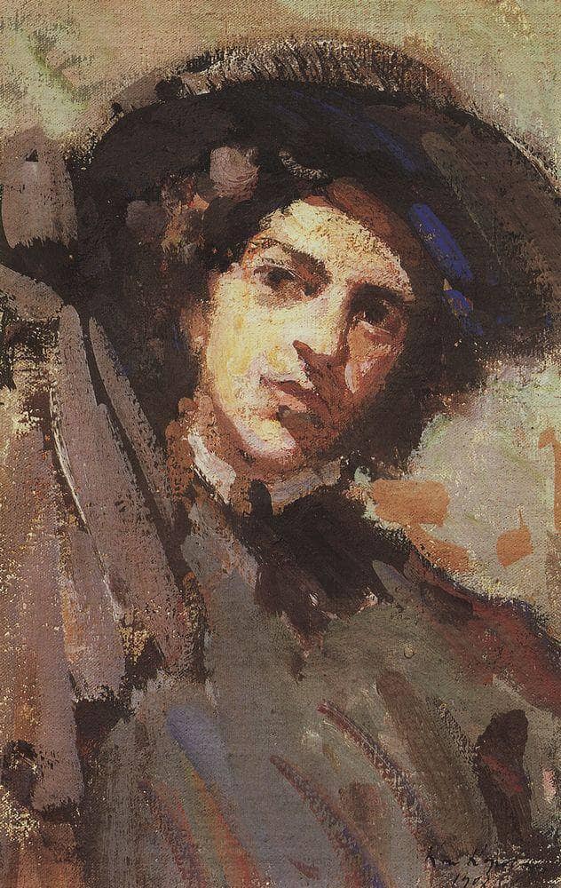Portrait of Nadezhda Komarovskaya by Konstantin Korovin — Oil Painting Reproduction