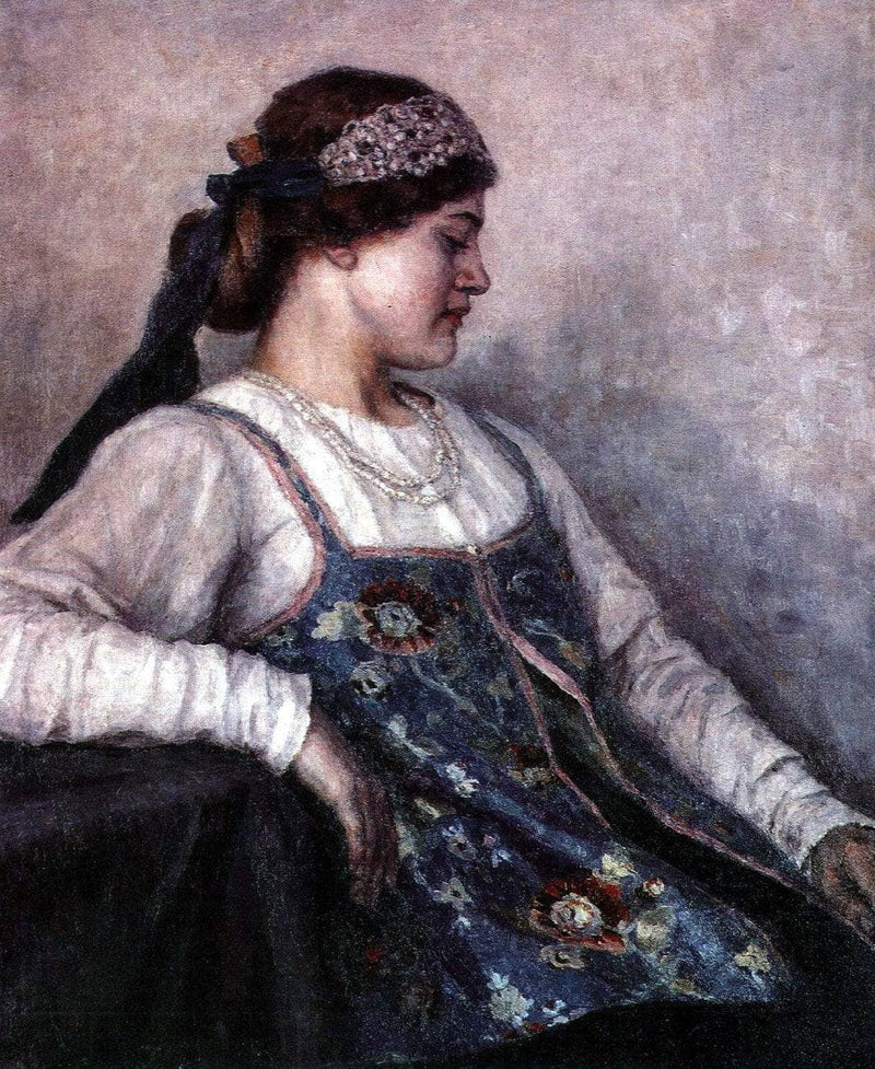 Portrait of Natalia F. Matveeva by Vasily Surikov — Oil Painting Reproduction