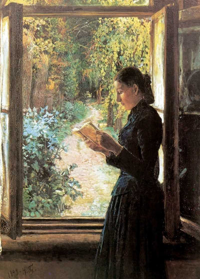 Portrait of Natalia Petrunkevich in apartment