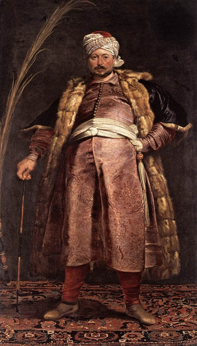 Portrait of Nicolas de Respaigne in kitchen