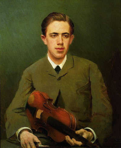 Portrait of Nikolay Kramskoy, the Artist`s Son in entryway