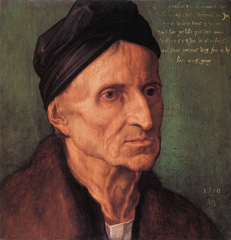 Portrait of Nuremberger Painter Michael Wolgemut by Albrecht Durer — Oil Painting Reproduction