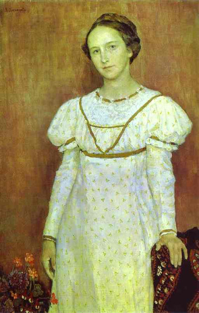 Portrait of Olga Poletayeva in apartment