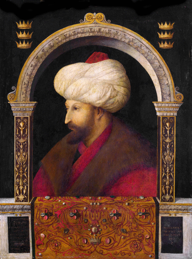 Portrait of Ottoman Sultan Mehmed the Conqueror by Gentile Bellini — Oil Painting Reproduction