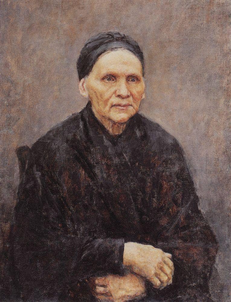 Portrait of P. F. Surikova (Artist's Mother) by Vasily Surikov — Oil Painting Reproduction