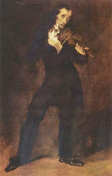Portrait of Paganini by Eugene Delacroix — Oil Painting Reproduction