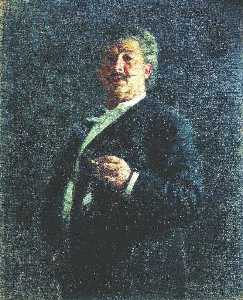 Portrait of painter and sculptor Mikhail Osipovich Mikeshin by Ilya Repin — Oil Painting Reproduction